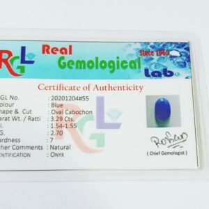 Abhimantrit Natural Blue Onyx (Oval Shape) & Lab Certified - 3 Carat - Image 2