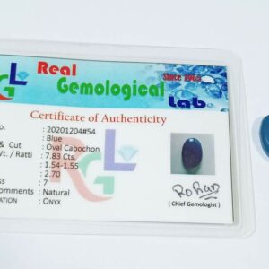 Abhimantrit Natural Blue Onyx (Oval Shape) & Lab Certified - 7.8 Carat - Image 2