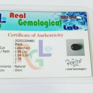 Abhimantrit Natural Black Onyx (Oval Shape) Lab Certified &- 2.9 Carat - Image 2