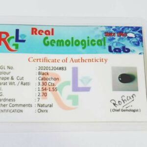 Abhimantrit Natural Black Onyx (Oval Shape) Lab Certified &- 3.3 Carat - Image 2