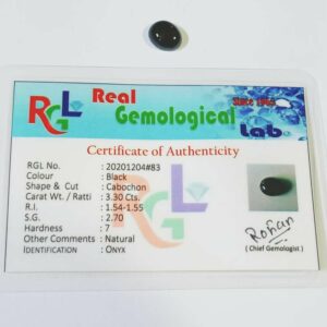 Abhimantrit Natural Black Onyx (Oval Shape) Lab Certified &- 3.3 Carat - Image 3