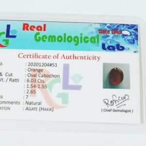 Lab Certified Hakik (Agate) Stone & Abhimantrit 6 Carat - Image 2
