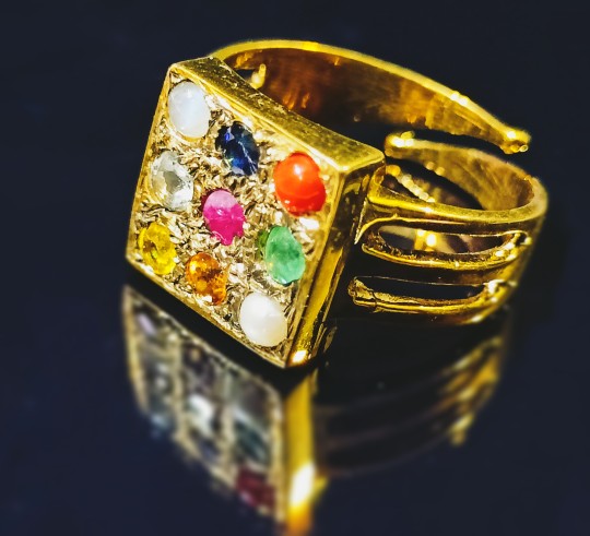 22K Gold Indian Navratan Ring With Enamel and All Natural Gemstones  navratna Ring - Etsy