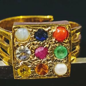 Abhimantrit Certified Navratna Ring (Adjustable) Mixed Precious Stone - Image 6