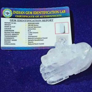 Lab Certified Indian Sphatik Nandi 100 Gram & Abhimantrit - Image 6