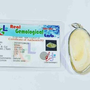 Natural Shukra Mani Lab Certified & Abhimantrit-115 Carat  in silver locket - Image 1
