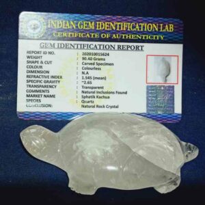 Abhimantrit Indian Sphatik Kachua (Tortoise) & Lab Certified-90 Gram - Image 1