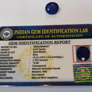 Abhimantrit Blue Sapphire (Neelam Stone) & Certified - 6.25 Carat - Image 5