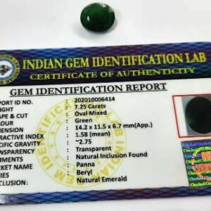 Abhimantrit  Panna Stone (Emerald) Oval shape & Lab Certified - 7.25 Carat - Image 3