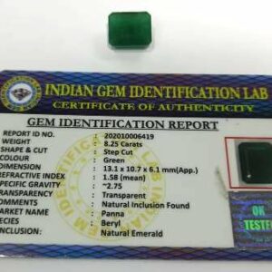 Panna Stone (Emerald) Square shape & Lab Certified & Abhimantrit  8.25 Carat - Image 2