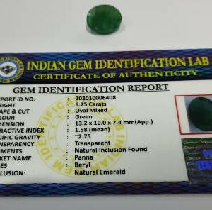Abhimantrit  Panna Stone (Emerald) Oval Shape & Lab Certified - 6.25 Carat - Image 4