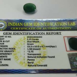 Abhimantrit  Panna Stone (Emerald) Oval Shape Lab Certified - 5.25 Carat - Image 2