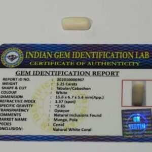 Abhimantrit White Coral Stone (Moonga) & Lab Certified - 5.25 Carat - Image 3