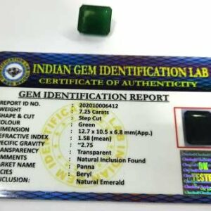 Abhimantrit  Panna Stone (Emerald) Square shape Stone & Lab Certified - 7.25 Carat - Image 5