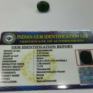 Abhimantrit  Panna Stone (Emerald) Oval Shape & Lab Certified - 5.25 Carat - Image 6