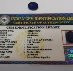 Abhimantrit Blue Sapphire (Neelam Stone) & Certified - 5.25 Carat - Image 7