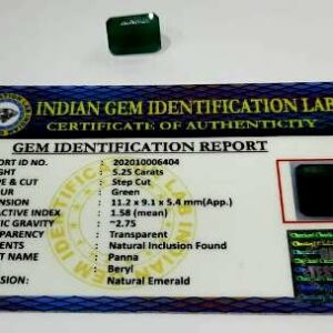 Abhimantrit  Panna Stone (Emerald) Square Shape Lab Certified - 6.25 Carat - Image 4