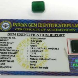 Panna Stone (Emerald) Square shape & Lab Certified & Abhimantrit  8.25 Carat - Image 3