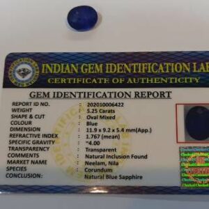Abhimantrit Blue Sapphire (Neelam Stone) & Certified- 5.25 Carat - Image 7