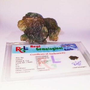 Labradorite Stone Lion Idol 141 Gram Lab-Tested & Abhimantrit - Image 1