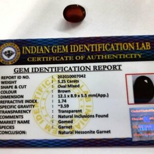 Abhimantrit Hessonite (Gomed) Stone Lab Certified- 5.25 Carat - Image 1
