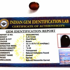 Abhimantrit Hessonite (Gomed) Stone Lab Certified- 5.25 Carat - Image 7