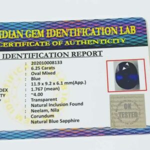 Blue Sapphire (Neelam Stone) Lab-Certified & Mantrit (Energized) 6.25 Carat - Image 2