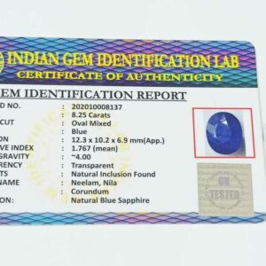 Blue Sapphire (Neelam Stone) Lab-Certified & Abhimantrit 8.25 Carat - Image 2