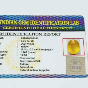 Yellow Sapphire (Pukhraj) Certified & Abhimantrit- 8.25 Carat - Image 2