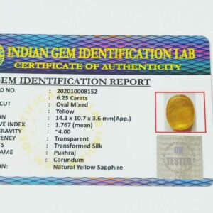 Yellow Sapphire (Pukhraj) Certified & Abhimantrit- 6.25 Carat - Image 2