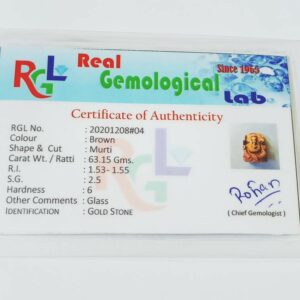 Ganesh Ji Idol-Gold Stone Lab-Certified & Abhimantrit 63 Gram - Image 2
