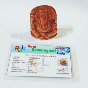 Ganesh Ji Idol-Gold Stone Lab-Certified & Abhimantrit 63 Gram - Image 5