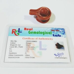 Gold Stone Shivling Lab -Certified & Abhimantrit 13.93 Gram - Image 2