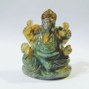 Abhimantrit Natural Labradorite Ganesh ji idol & Lab -Certified 72 Gram - Image 6