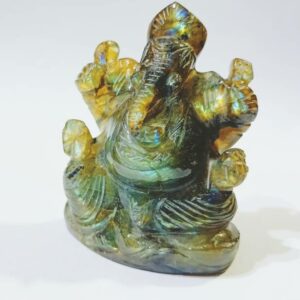 Abhimantrit Natural Labradorite Ganesh ji idol & Lab -Certified 72 Gram - Image 5