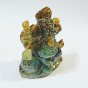 Abhimantrit Natural Labradorite Ganesh ji idol & Lab -Certified 72 Gram - Image 4