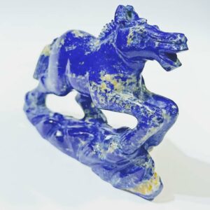 Natural Lapis lazuli Horse Murti (Statue) Certified Stone-148 Gram & Abhimantrit - Image 6