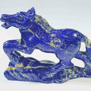 Natural Lapis lazuli Horse Murti (Statue) Certified Stone-148 Gram & Abhimantrit - Image 1