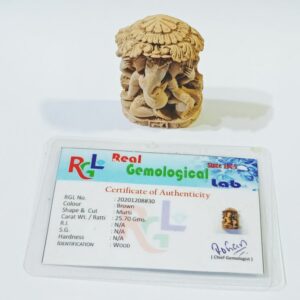 Lab- Certified Wooden Ganesh ji Murti (Idol) & Abhimantrit 25 Gram - Image 2