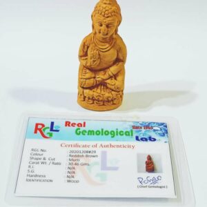 Abhimantrit Wooden Lord Buddha Murti (Idol) & Lab-Certified 30 Gram - Image 1