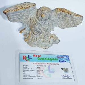 Abhimantrit Natural Agate Eagle Statue (Murti) & Lab-Certified 310 Gram - Image 1