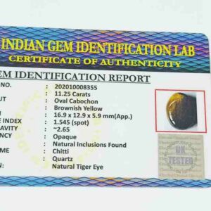 Abhimantrit Tiger Eye Gemstone & Lab Certified-11.25 Carat - Image 2