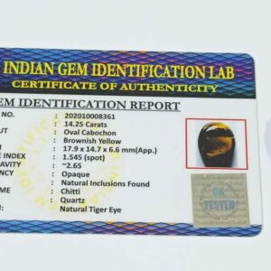 Abhimantrit Tiger Eye Gemstone & Lab Certified-14.25 Carat - Image 2