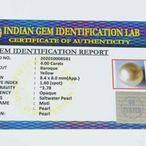 Abhimantrit Natural Yellow Pearl (Moti) Stone - 4 Carat - Image 2