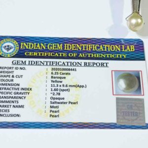 Abhimantrit Natural Yellow Pearl (Moti) Stone - 6.25 Carat - Image 4