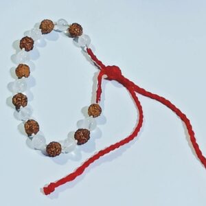 Abhimantrit Rudraksha & Indian sphatik Mix Bracelet - Image 5