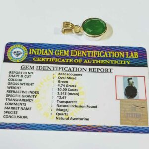 Lab -Certified Natural Aventurine in silver locket 10 carat - Image 3