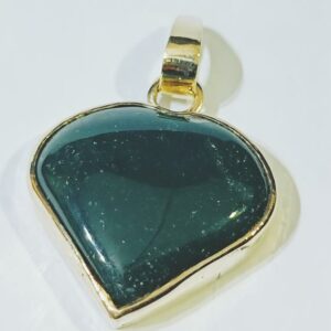 Natural Aventurine in silver locket & Lab -Certified  23 carats - Image 1