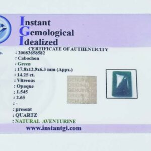 Lab -Certified Natural Aventurine square shape 14 carats - Image 2