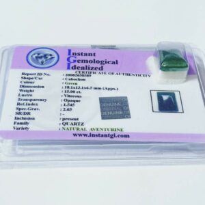 Lab -Certified Natural Aventurine square shape 15 carats - Image 2